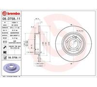 BREMBO 2x Disco Freno Posteriore Ø276mm Pieno per Mercedes-Benz W177