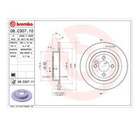 BREMBO 2x Disco Freno Posteriore Ø280 MM Pieno per Mini R56 Cooper One R59