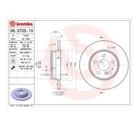 BREMBO 2X Disco Freno Posteriore 290 Per Mercedes-Benz S-Class W140