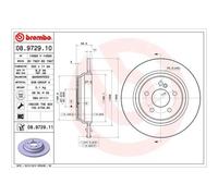 BREMBO 2x Disco Freno Posteriore 300 Pieno per MERCEDES-BENZ CLASSE S W220