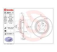 BREMBO 2x Disco Freno Posteriore 300 Pieno per Mercedes-Benz R230 08.B844.11