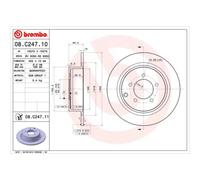 BREMBO 2X Disco Freno Posteriore Ø302 Mm Per Mitsubishi ASX GA_W_ 2.0I Outlander