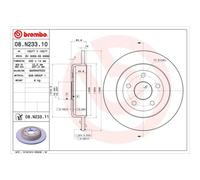BREMBO 2x Disco Freno Posteriore Ø330 MM Pieno per Jeep Grand Cherokee IV Wk WK2