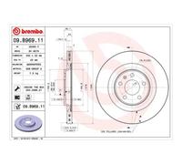 BREMBO 2X Disco Freno Posteriore Ø330 Mm Ventilato Per Audi A4 Avant 8K5 B8