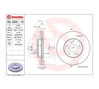 BREMBO 2x Disco Frontale Ø280mm Ventilato per Nissan 200 SX 300 Zx S14 Z32
