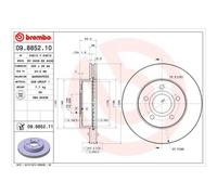 BREMBO 2x Disco Frontale Ø305mm Ventilato per Jeep Grand Cherokee II Wj Wg