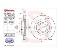 BREMBO 2x Discofreno 09.B634.11 Compatibile con: TOYOTA LAND CRUISER PRADO