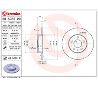 Brembo 08.5085.21 - Disco Freno con Verniciatura UV (Set di 2) - Posteriore