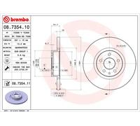 BREMBO disco freno 08.7354.11 pieno diametro 281 spessore 15 mm 5 fori
