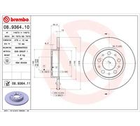 Brembo Disco freno 08.9364.11 pieno per Alfa Romeo 159 e 159 Sportwagon 2x