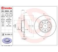 BREMBO disco freno 08.9364.21 pieno diametro 278 spessore 12 mm 5 fori