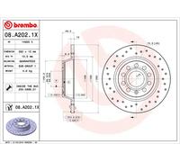 BREMBO disco freno 08.A202.1X forato diametro 282 spessore 12 mm 5 fori