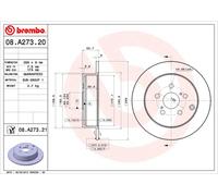 BREMBO disco freno 08.A273.21 pieno diametro 269 spessore 9 mm 5 fori