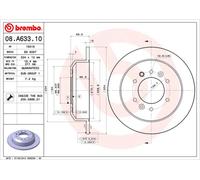 BREMBO disco freno 08.A633.10 pieno diametro 324 spessore 12 mm 6 fori