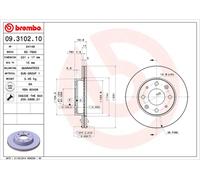 BREMBO 09.3102.10 Disco freno