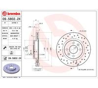 Disco freno BREMBO XTRA LINE BREMBO 09.5802.2X, 1 Pezzo