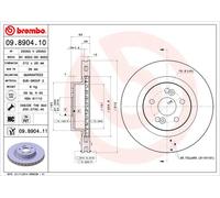 BREMBO disco freno 09.8904.11 ventilato diametro 312 spessore 28 mm 5 fori