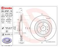 2x Disco freno ventilazione interna 09.9767.11 BREMBO per AUDI A6 C6 A6 C6 Avant