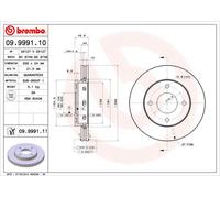 Brembo 09.9991.10- Disco Freno Anteriore con verniciatura UV - Set di 2 dischi