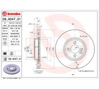 BREMBO disco freno 09.A047.31 ventilato diametro 294 spessore 22 mm 4 fori