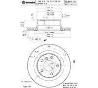BREMBO disco freno 09.B414.11 ventilato diametro 300 spessore 20 mm 5 fori