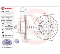 BREMBO disco freno 09.C114.1X ventilato diametro 300 spessore 22 mm 5 fori