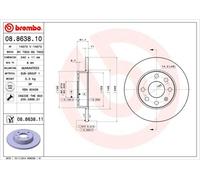 BREMBO 08.8638.10 Disco freno