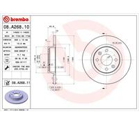 Disco freno BREMBO 08A26811 anteriore, pieno, 1 Pezzo