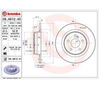Brembo Disco freno 08.A612.41 posteriore, pieno, altamente carbonizzato, 1 pezzo