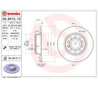Disco freno BREMBO 08B41311 posteriore, pieno, 1 Pezzo