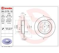 Disco freno BREMBO 08C17210 posteriore, pieno, 1 Pezzo