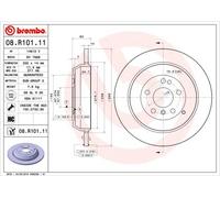 2x BREMBO 08.R101.11 Coated Disc Line Disco freno 330mm