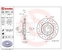BREMBO disco freno 09.7011.1X ventilato diametro 256 spessore 22 mm 5 fori