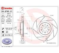 Disco freno BREMBO 9878021 anteriore, ventilato, fessura, altamente carbonizzato, 1 Pezzo