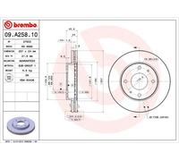 2x Disco freno ventilazione interna 09.A258.10 BREMBO per HYUNDAI LANTRA II