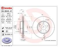 Brembo Disco freno 09.B343.41 – ventilazione interna, verniciatura UV – Set di 2