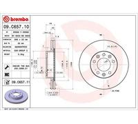 Disco freno BREMBO 09C65711 anteriore, ventilato, altamente carbonizzato, 1 Pezzo