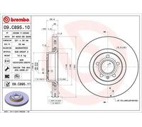Disco freno BREMBO 09C89511 anteriore, ventilato, altamente carbonizzato, 1 Pezzo