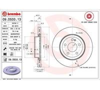 Disco freno BREMBO 09D53313 posteriore, ventilato, altamente carbonizzato, 1 Pezzo