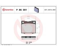 BREMBO Kit pastiglie freni per VOLVO 940 Kombi (945) P 86 001