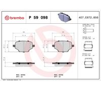 BREMBO Kit pastiglie freni Posteriore per OPEL Combo E Van / Station Wagon (X19)