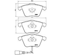 BREMBO Kit Pastiglie Freno a Disco Frontale per Audi A3 1.8 TFSI 2.0 VW Golf V
