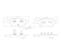 BREMBO Kit Pastiglie Freno a Disco Frontale per Audi A6 2.4 3.2 FSI Quattro A8