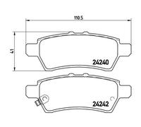 BREMBO Kit Pastiglie Freno a Disco Posteriore Adatto per Nissan NP300 Navara