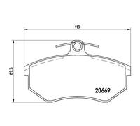 BREMBO Kit Pastiglie Freno Freni a Disco Adatto A per Audi A4 1.6 1.9 Tdi 80