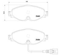 KIT PASTIGLIE FRENO ANT BREMBO AUDI A3 back 1.2 TFSI 77KW 13> P85126