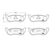 BREMBO Kit Pastiglie Freno Freni a Disco per Ford USA Explorer 4.0 V6 4WD