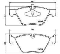 Set di pastiglie freno BREMBO P 06 040, anteriore