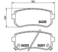 Set di pastiglie freno BREMBO P 30 025, posteriore