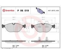 Pastiglie freno P 06 019 BREMBO per BMW MERCEDES-BENZ ROLLS-ROYCE AUDI VW ALPINA